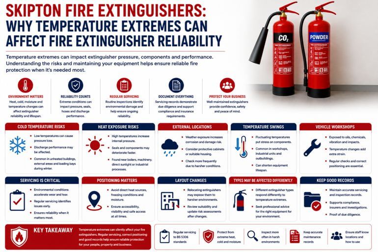 Skipton Fire Extinguishers: Why Temperature Extremes Can Affect Fire Extinguisher Reliability